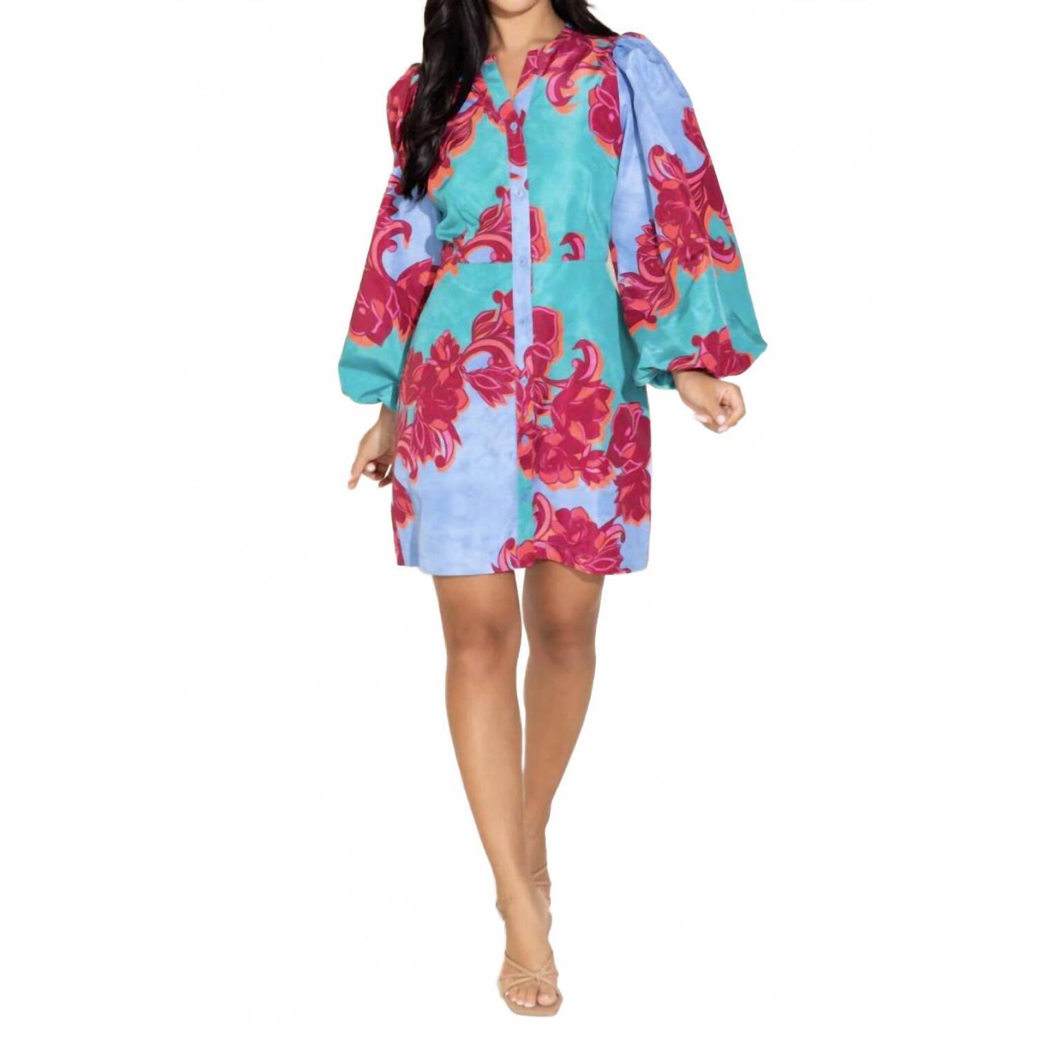 New Alden Adair Cactus Flower Athena Dress In Multi